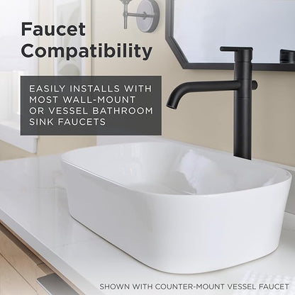 Gerber Cymira 23 in. Oval Vessel Bathroom Sink, Above-Counter Glazed White Fireclay Ceramic Vanity Sink, Modern Transitional Basin Sink Bowl, G0013777