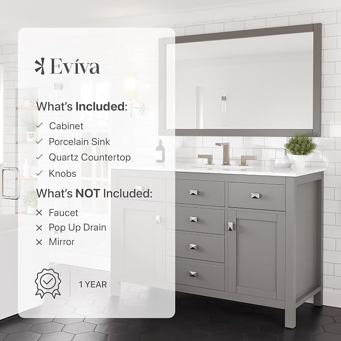 Artemis 48 in. Gray Single Sink Bath Vanity with Engineered Stone Top and Undermount Porcelain Sink