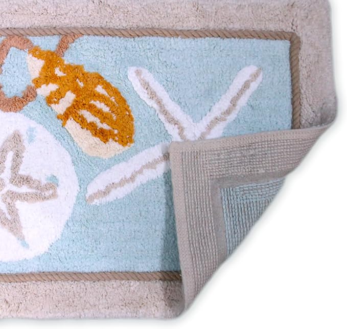 Avanti Linens - Coastal Bathroom Rug 24x60, Soft & Absorbent Cotton | Soft & Absorbent Cotton, Coastal Design, Non-Slip Backing, Machine Washable, Everyday Comfort