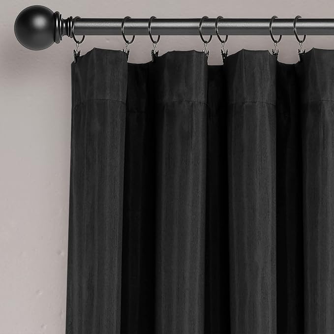 Lush Decor Night Sky 100% Blackout Window Curtain Panel Single 42"W x 84"L, Black & White - Blackout Curtains For Bedroom - Sequin Curtains - Glam Decor