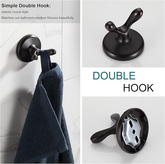 BGL Bathroom Hardware Set Oil-Rubbed Bronze Bath Towel Bars Adjustable Expandable Bathroom Accessory Set Towel Racks 8-Pieces Wall Mount