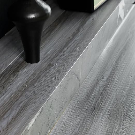 Woodgrain Vinyl Floor Roll, 11.8" x 394", Quick‑Apply Peel & Stick | Cover 32.29 Sq,ft, Soft wood‑look finish, Non‑slip texture, Long rolls reduce seams, Low‑maintenance surface, Easy to cut