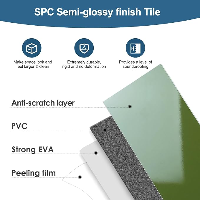 Yipscazo 2025 New Upgrade Peel and Stick backsplash 3 x 6 Inches 3D PVC Composite Wall Tile Stick on Backsplash Tile for Kitchen Bathroom, Laundry Room, Fireplace(Polished Marble Green, 100 Pieces)