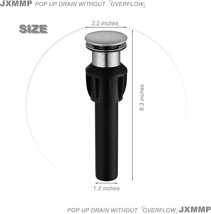 Vessel Sink Faucet Brushed Nickel, JXMMP Bathroom Sink Faucets Without Overflow Pop Up Drain and Water Faucet Supply Lines, Stainless Steel SpotShield Bathroom Faucet for Sink 1 Hole, JXM1001BN