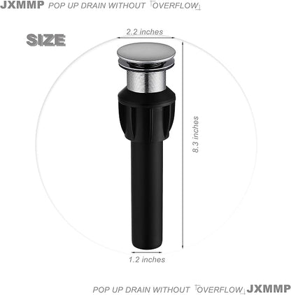 Vessel Sink Faucet Brushed Nickel, JXMMP Bathroom Sink Faucets Without Overflow Pop Up Drain and Water Faucet Supply Lines, Stainless Steel SpotShield Bathroom Faucet for Sink 1 Hole, JXM1001BN