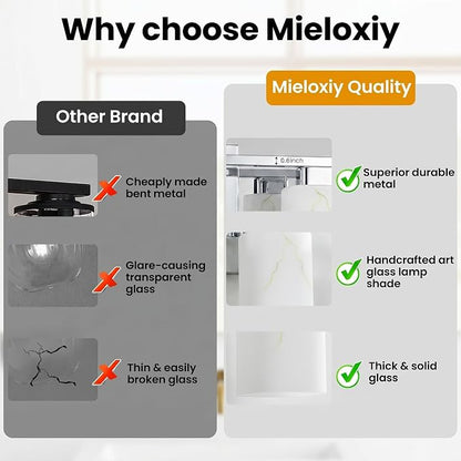 3-Light Square Bathroom Light Fixture, Chrome Modern Vanity Light with White Marble Glass Shade, for Bathroom Mirror, Living Room, Bedroom, Hallway, E26 Base