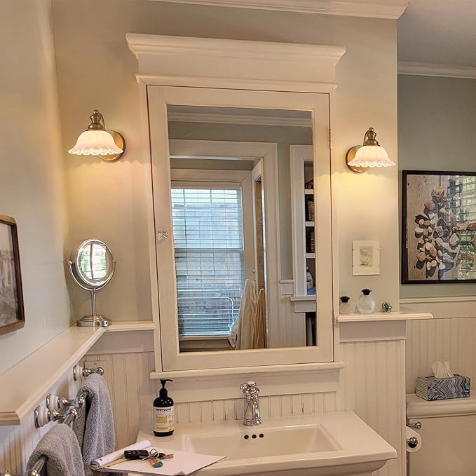 Vanity Light Brass Wall Sconces Vintage Bathroom Sconces
