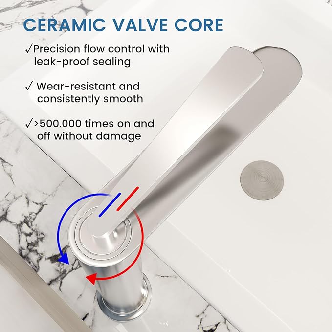 Bathroom Faucet Chrome, One Hole Single Handle Vessel Sink Faucet, Brass Bathroom Faucet for Vanity Sink Restroom Guestroom RVs