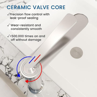 Bathroom Faucet Chrome, One Hole Single Handle Vessel Sink Faucet, Brass Bathroom Faucet for Vanity Sink Restroom Guestroom RVs