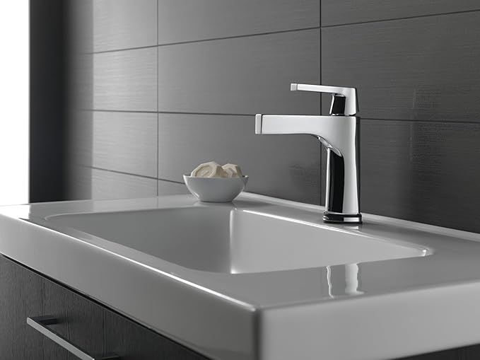 DELTA FAUCET 574T-CZ-DST Handle Bathroom Faucet with Touch2O.xt Technology Single Hole, Touchless, Champagne Bronze