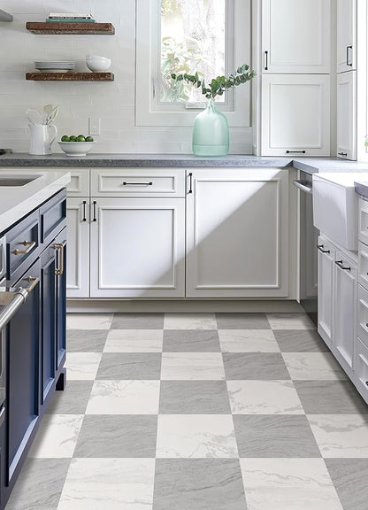 FloorPops 12-in by 12-in Langley Grey Peel and Stick Floor Tiles, FP5062