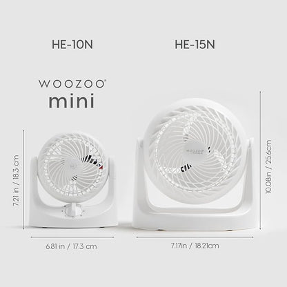 IRIS USA WOOZOO Mini Desk Fan, Dorm Bedside Office, Quiet, 112° Tilt, White | 32ft Max Air Distance, 108ft² Coverage, 112° Adjustable Vertical Tilt, 27db