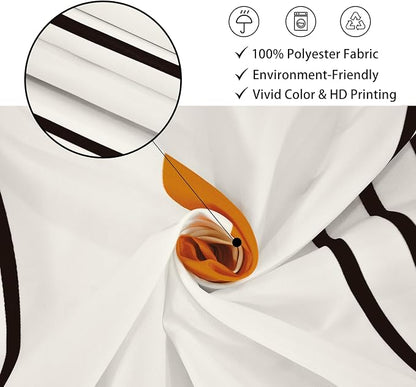 Boho Mid Century Extra Long Shower Curtain, Modern Abstract Arch Sun Ivory Machine Washable Waterproof Fabric for Bathroom Bathtub with 12 Hooks 72Wx84H