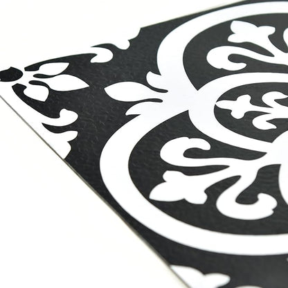 FloorPops Black Gothic Peel & Stick Floor Tiles, FP2475 (Pack of 6)