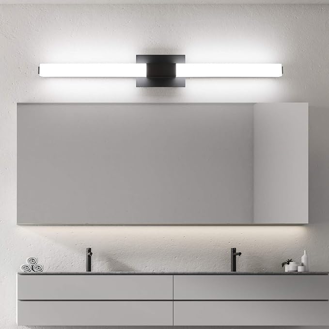 Black Modern Bathroom Light Fixtures Over Mirror 39.4 inch LED Vanity Lights Bar for Bath (S16001-1000mm)
