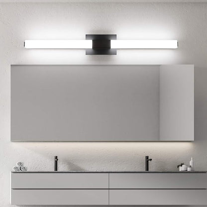 LED Bathroom Light fixtures 39.4in Matte Black Modern Vanity Lighting Acrylic Wall Light Bright Cool White 6000K