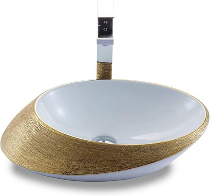 Fine Fixtures LUXURY VESSEL OVAL 20 X 15 BRUSHED GOLD