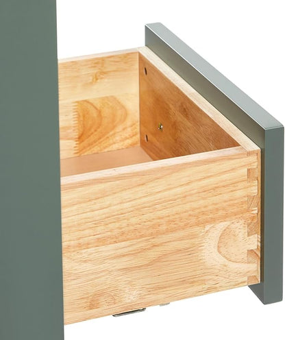 ARIEL Cambridge 36-inch Bathroom Vanity with Sink,Solid Wood, 1.5-inch Carrara White Quartz Countertop, Single Rectangular Porcelain Sink, 2 Soft Closing Doors, 5 Dovetail Drawers, Vintage Green