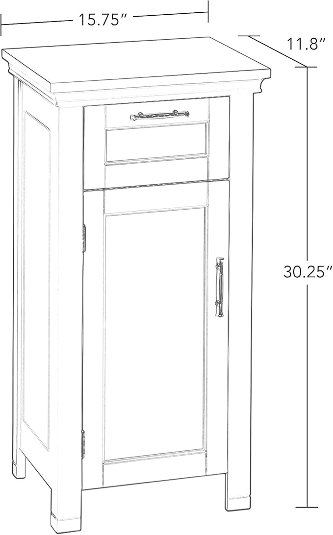 RiverRidge 06-037 Somerset Single Door Floor Storage Cabinet, White