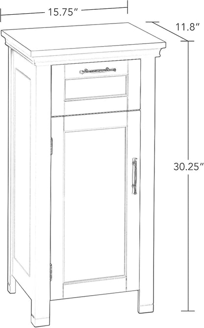 RiverRidge 06-037 Somerset Single Door Floor Storage Cabinet, White