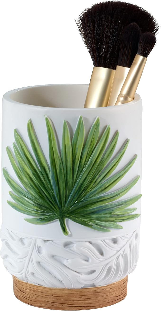 Avanti Linens - Tumbler, Countertop Organizer, Tropical Inspired Home Decor (Viva Palm Collection)