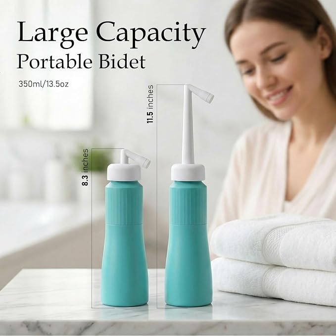 Portable Bidet for Travel Peri Bottle Postpartum Handheld Bidet sprayers, Retractable Nozzle, Storage Bag, Leak-Proof, FDA & CE Certified, 350ml