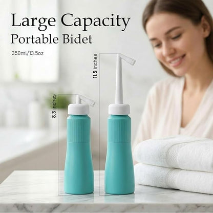 Portable Bidet for Travel Peri Bottle Postpartum Handheld Bidet sprayers, Retractable Nozzle, Storage Bag, Leak-Proof, FDA & CE Certified, 350ml