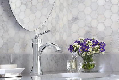 Moen Wynford Chrome One-Handle High-Arc Bathroom Faucet with Drain Assembly for One or Three Hole Setups, 4500
