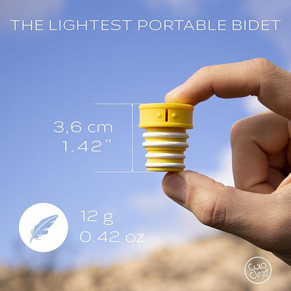 CuloClean Portable Bidet for Toilet, Travel, or Camping. Compatible with Every Bottle. Discreet, Sanitary or Travel Shower. Attachable Stopper. Backcountry Bidet Nozzle (4pcs Colors)