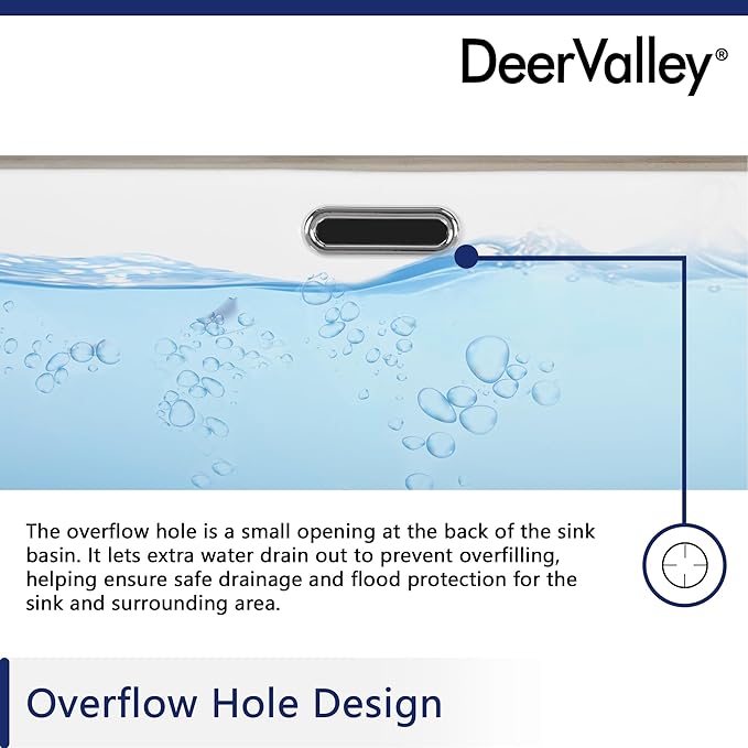 DeerValley DV-1U0132 Undermount Bathroom Sink 27.56"x15.87" White Rectangular Ceramic Sink Bathroom Wash Basin with Overflow Hole