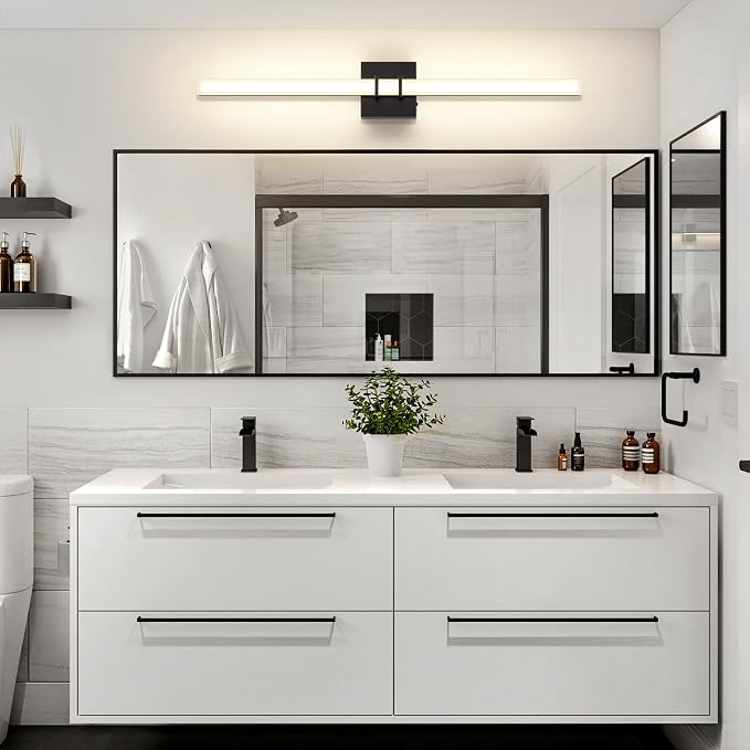 Modern Black Vanity Light Bar 32 Inch, 24W 5CCT Dimmable Bathroom Light Fixtures LED Wall Lighting Fixture