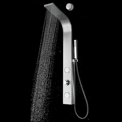 Blue Ocean 48" Stainless Steel SPS88213B Shower Panel Tower Column with Rainfall Shower Head and Handheld Shower (with hot/cold vavle) (Compact)