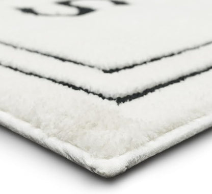 Mohawk Home His White/Black 1' 8" x 2' 10" Bath Mat
