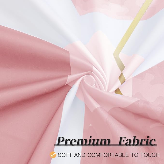 Litabel Extra Long Geometric Shower Curtain for Bathroom, 72x84 | Extra Long Modern Minimalist Shower Curtais, Pink Geometric Art Print Abstract Waterproof Bath Curtain