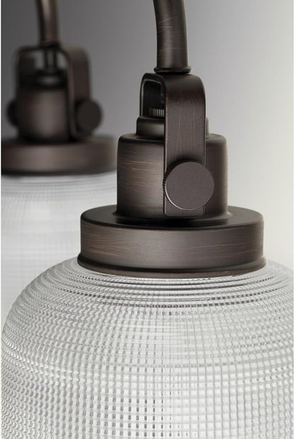 Progress Lighting Archie Collection 4-Light Clear Double Prismatic Glass Coastal Bath Vanity Light Venetian Bronze