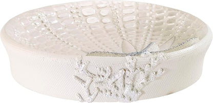 Avanti Linens - Soap Dish, Seashell Inspired Bathroom Accessories, Guest Bathroom Essentials (Sequin Shell Collection)