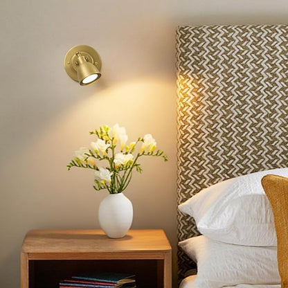 Gold Small Wall Sconce Hardwired Single - Vintage Brass Mini Bell Light | Adjustable Art Deco Fixture with Dimmable Bulb, for Bedside Reading Bedroom Hallway Kitchen Bathroom Vanity Picture Light