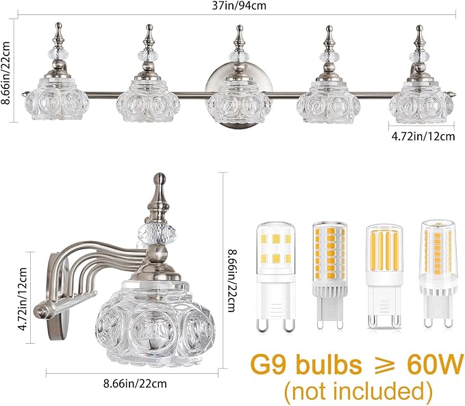 Modern Bathroom Brushed Nickel Vanity Light Fixtures Vintage 5-Light Vanity Lights Bathroom Lighting Fixtures Living Room Vanity Lighting Fixtures Over Mirror