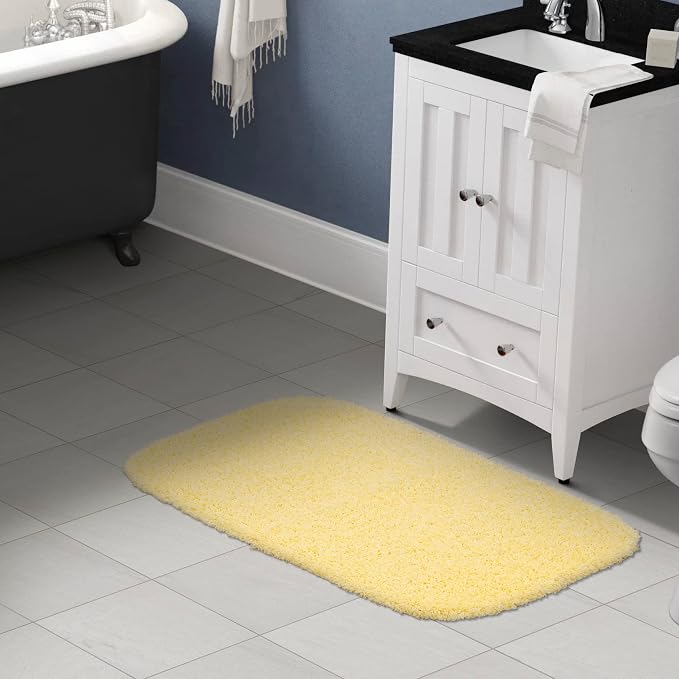 Garland Rug Jazz Nylon Washable 24 in. x 40 in. Rubber Ducky Yellow Bath Rug Soft, Absorbent, and Stylish for Your Bathroom