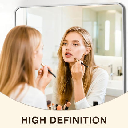 Vanity Bathroom Mirror, 36”x30” Silver Bathroom Mirror for Over Sink | HD Tempered Glass, Anti-Rust Frame, Vertical or Horizontal, Wall Mirrors for Bathroom Sink, Living Room, Entryway, Bedroom