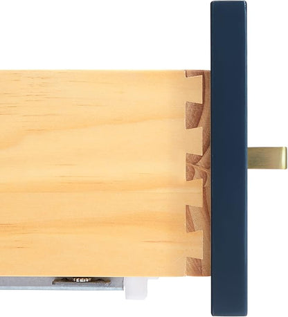 ARIEL Cambridge 42-inch Bathroom Vanity Base Cabinet,Solid Wood, 2 Soft Closing Doors, 5 Dovetail Drawers, Midnight Blue
