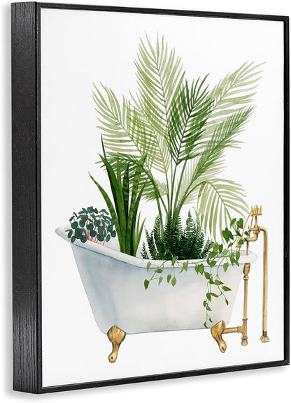 Vintage Tub Botanical, 16 x 20 Inch Framed Giclée Print | Stupell Industries · By Grace Popp · Ready to hang · Great for bathroom or laundry room · Made in USA