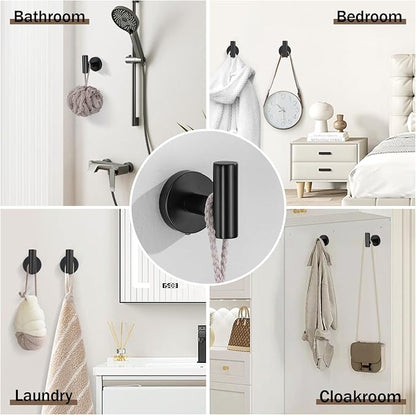 Matte Black Towel Bar Set 10 Pieces Bathroom Hardware Accessories Set Towel Rack Set for Bathroom SUS304 Stainless Steel Toilet Paper Holder Wall Mounted, 23.6 Inch