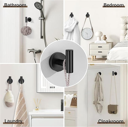 Matte Black Towel Bar Set Bathroom Hardware Set, 4-Piece Towel Holder Set for Bathroom SUS304 Stainless Steel Bathroom Accessory Set 19.68 in