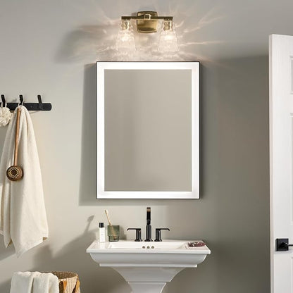 Kichler Marant 14.25" 2-Light Vanity Light with Clear Water Glass in Champagne Bronze, for Bathroom, Powder Room, Over a Mirror, (14.25" W x 9.5" H), 55215CPZWTR
