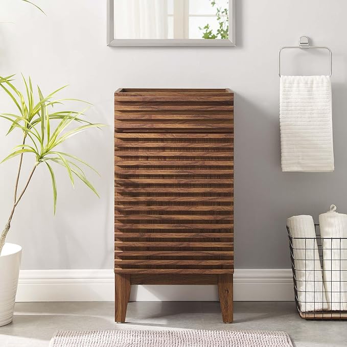 Modway Render 18" Bathroom Vanity in Walnut - Sink Basin Not Included