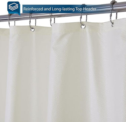 Barossa Design Soft Microfiber Fabric Shower Liner or Curtain, Hotel Quality, Machine Washable, Water Repellent, Cream, 70 x 72 inches
