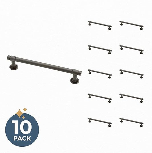 Franklin Brass Francisco (10-Pack) Cabinet Handles 5-1/16" Hole Center Pulls | Soft Iron Hardware Kitchen Door, Drawers, Dressers, Furniture P29618K-SI-B