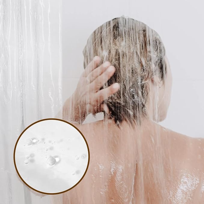 Barossa Design Short Shower Curtain Liner 60 Inch Length, Clear, 70x60 | Waterproof PEVA, PVC Free, Metal Grommets, Lightweight Plastic Shower Liner 70 x 60 Inches Short Size for Bathroom