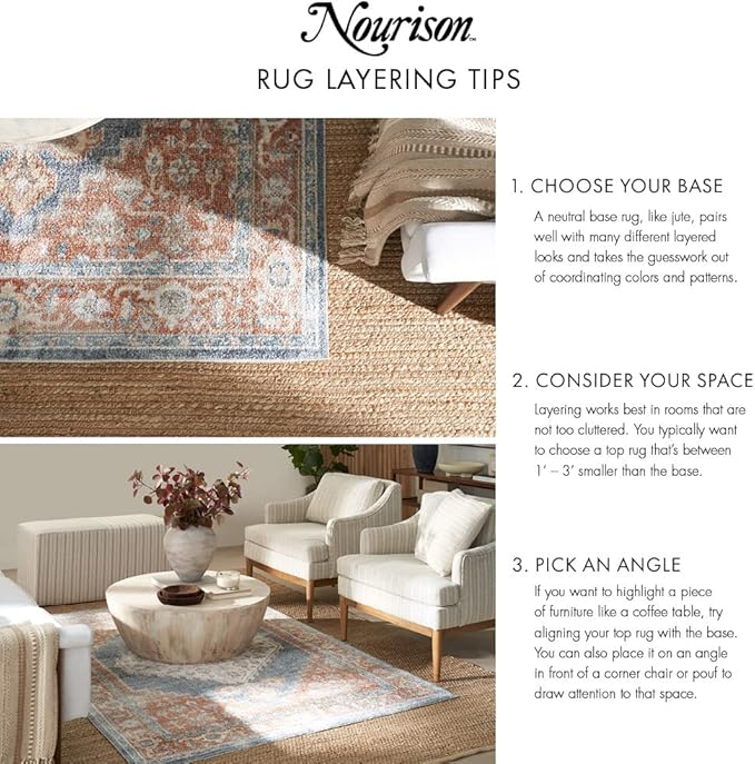 Nourison Home Nourison Essentials Ivory Gold 8' x 10' Area Rug - Easy Clean, Non Shedding, Bed Room, Living Room, Dining Room, Kitchen (8' x 10')
